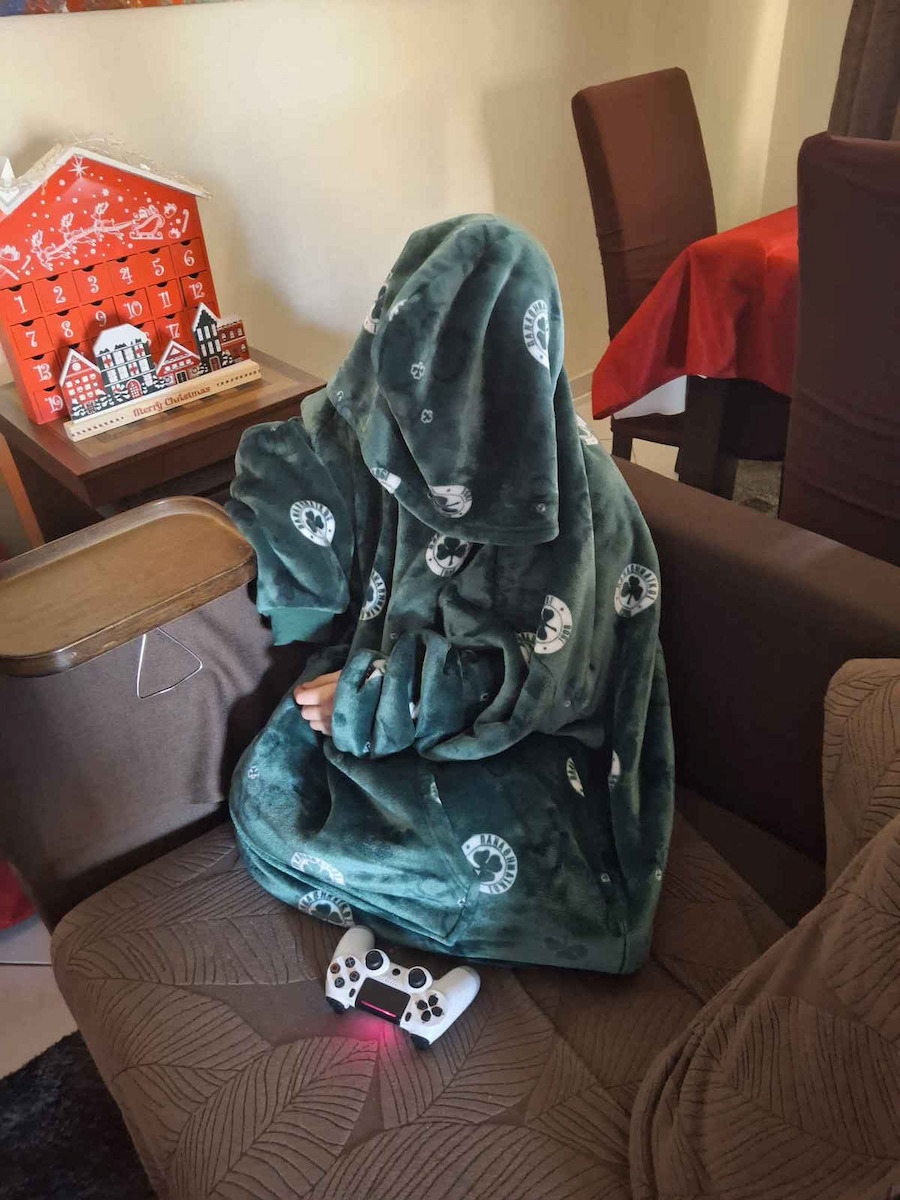 Palamaiki Huhu Κουβέρτα Fleece με Μανίκια 90x100εκ. Green