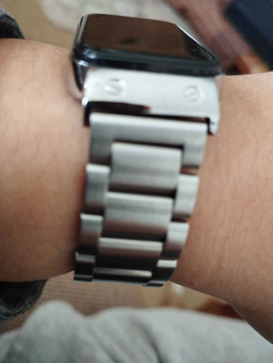 Xiaomi Smart Band 8 Active Three Bead Stainless Steel Watch Band + Watch Metal Frame Silver
