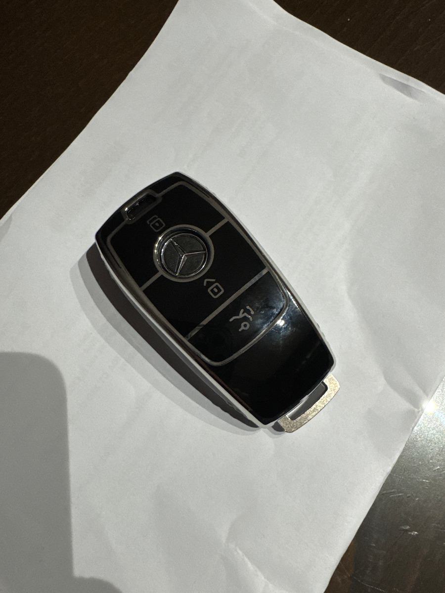 Silicone Car Key Cover Case with 3 Buttons for Mercedes Benz Black