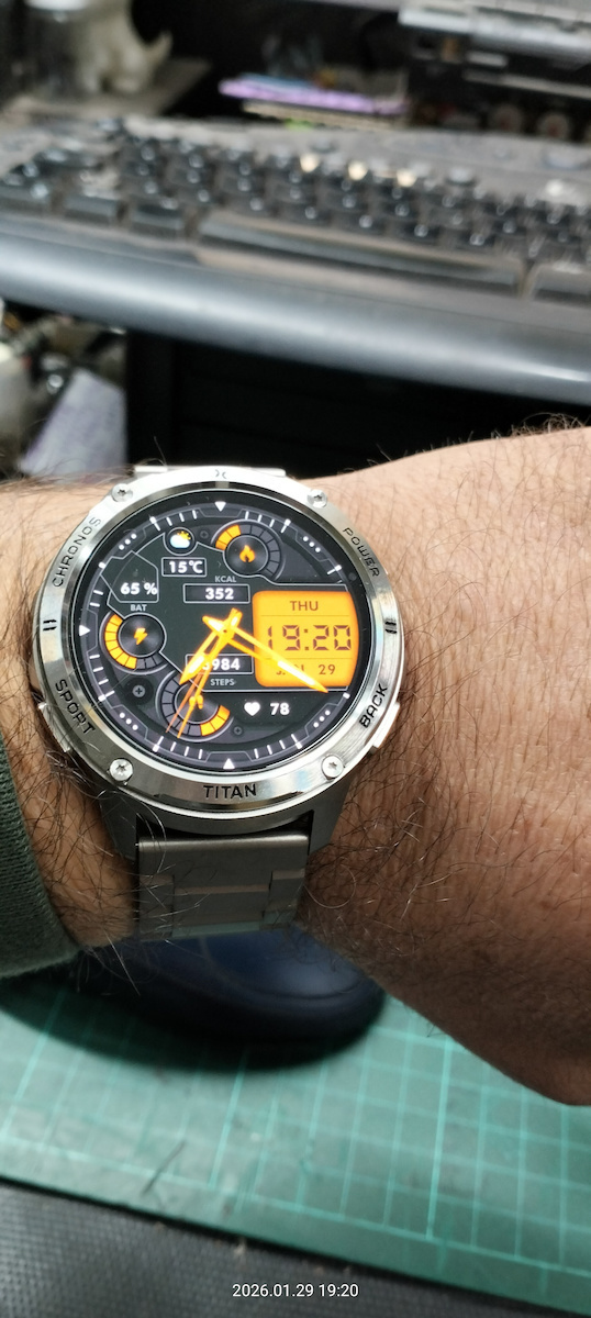 MaxCom FW110 Titan Chronos Titanium Smartwatch με SIM και Παλμογράφο (Μαύρο)