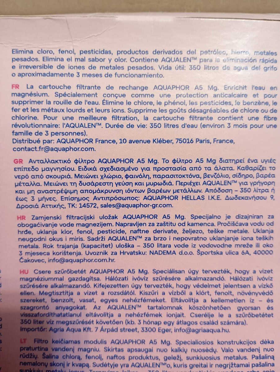 Aquaphor Ανταλλακτικό Φίλτρο Νερού για Κανάτα από Ενεργό Άνθρακα A5 mg 2τμχ