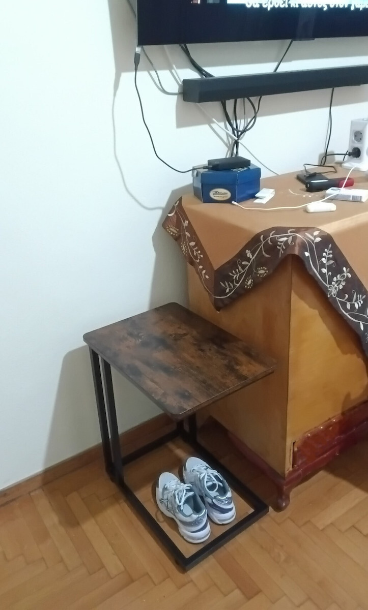 Ορθογώνιο Βοηθητικό Τραπεζάκι Ξύλινο με Ρόδες Καφέ Μ50xΠ35xΥ61εκ.