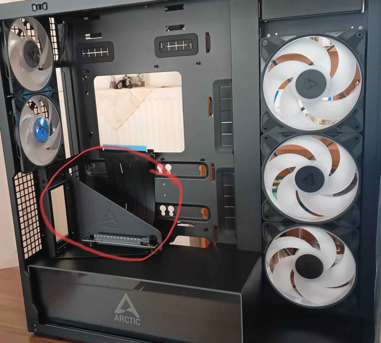 Arctic Xtender VG Mirror Gaming Midi Tower Computer Case With Side Window Black