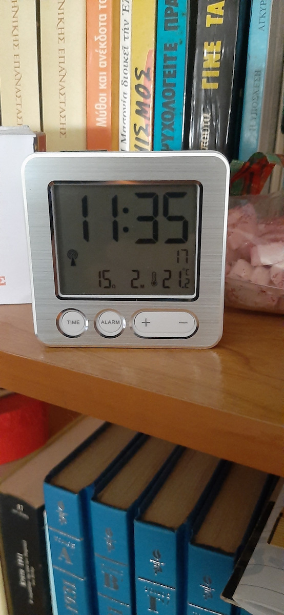TFA Tabletop Digital Clock Plastic With Alarm Clock & Radio Black 60.2545.54