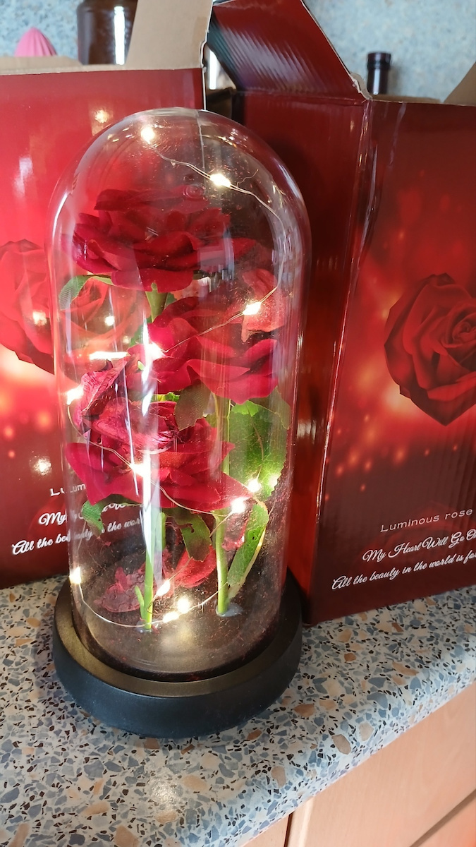 Вечно роза Red 22см в Яла с LED