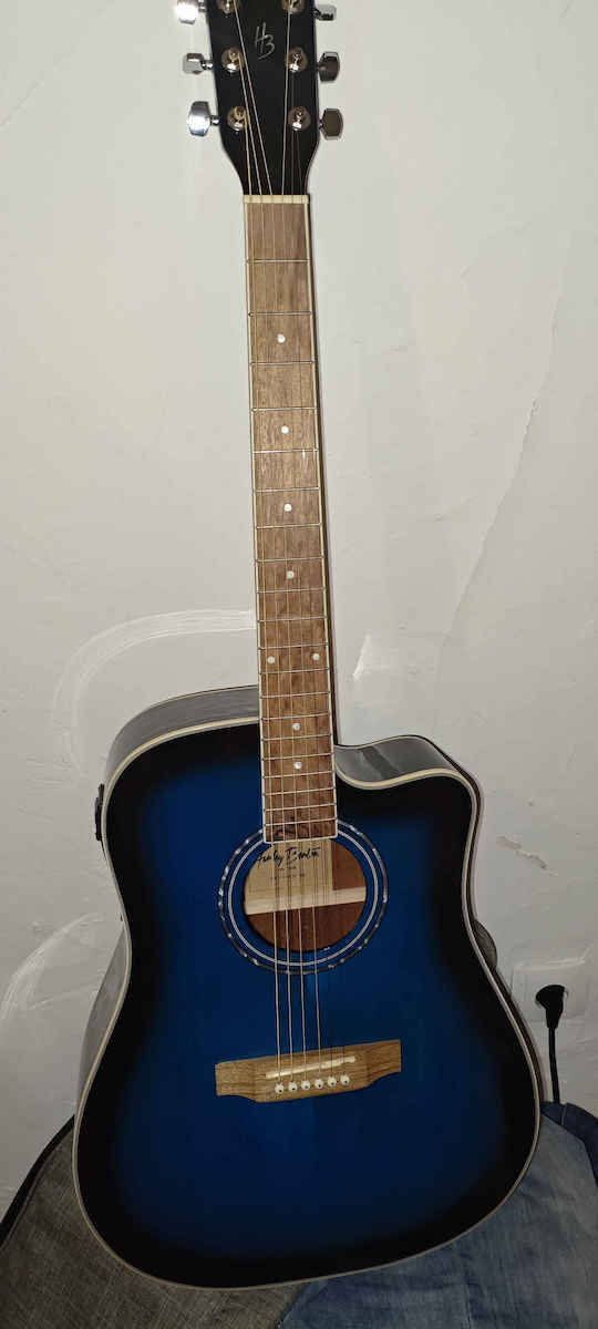 Harley Benton Semi-Acoustic Guitar D-120CE Cutaway Natural NT Bundle