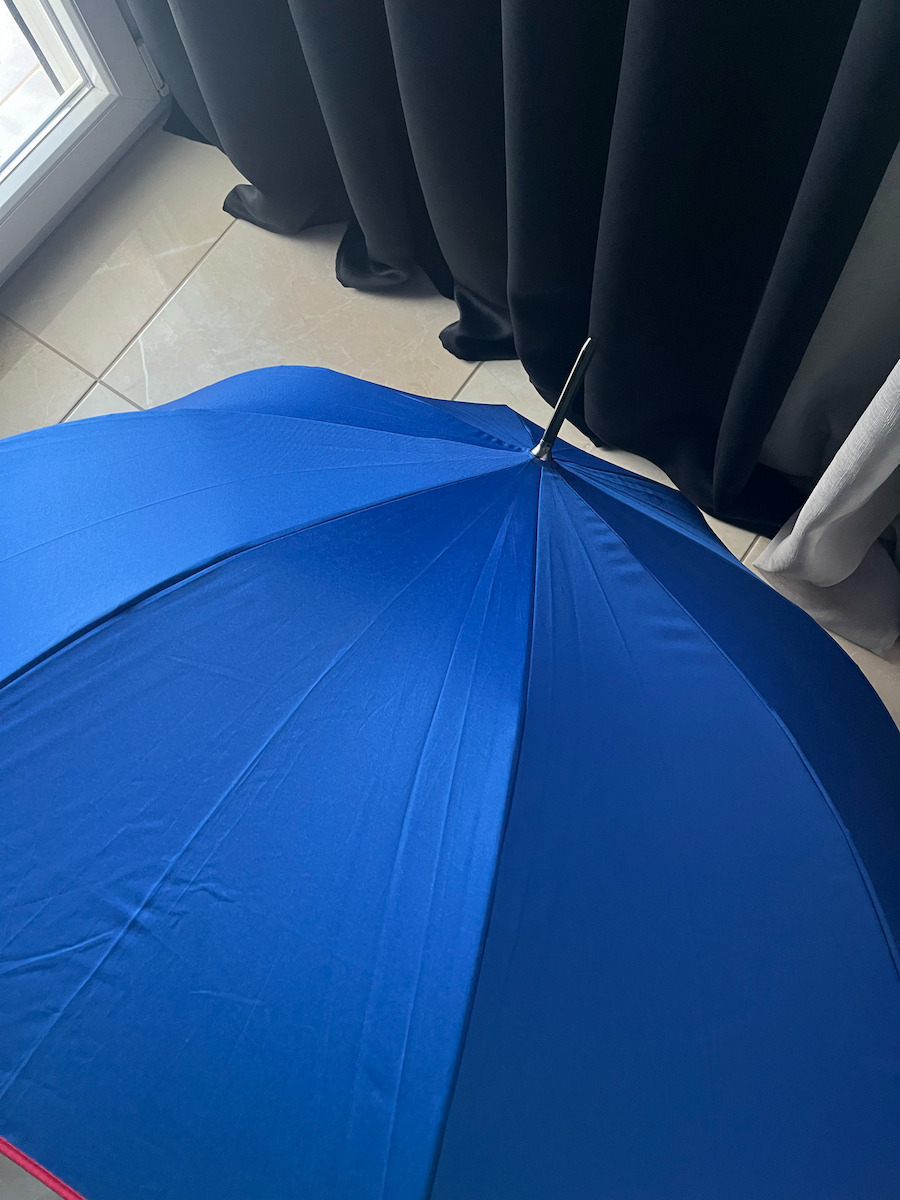 Benetton Automatic Umbrella with Walking Stick Navy Blue