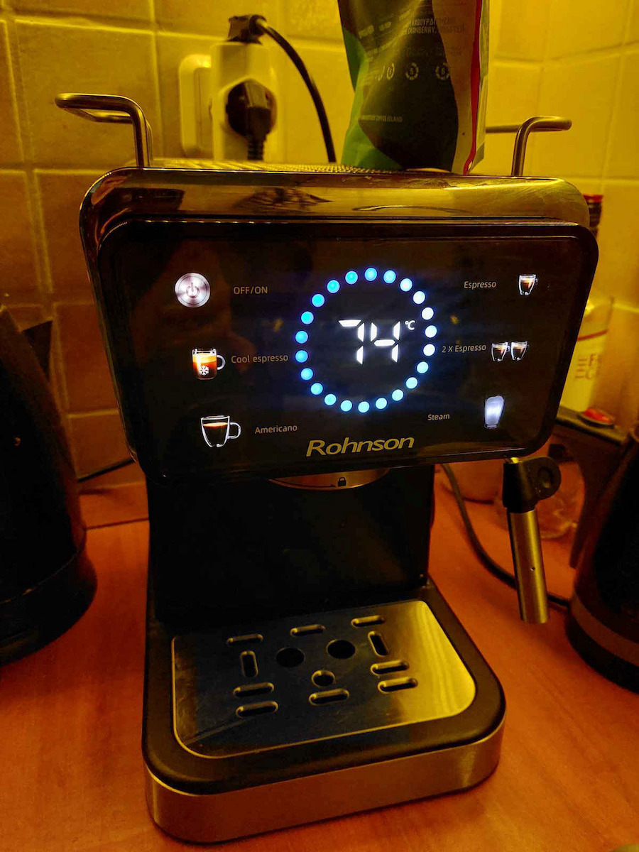 Rohnson Hot & Cold Μηχανή Espresso 1350W Πίεσης 20bar Μαύρη R-98015