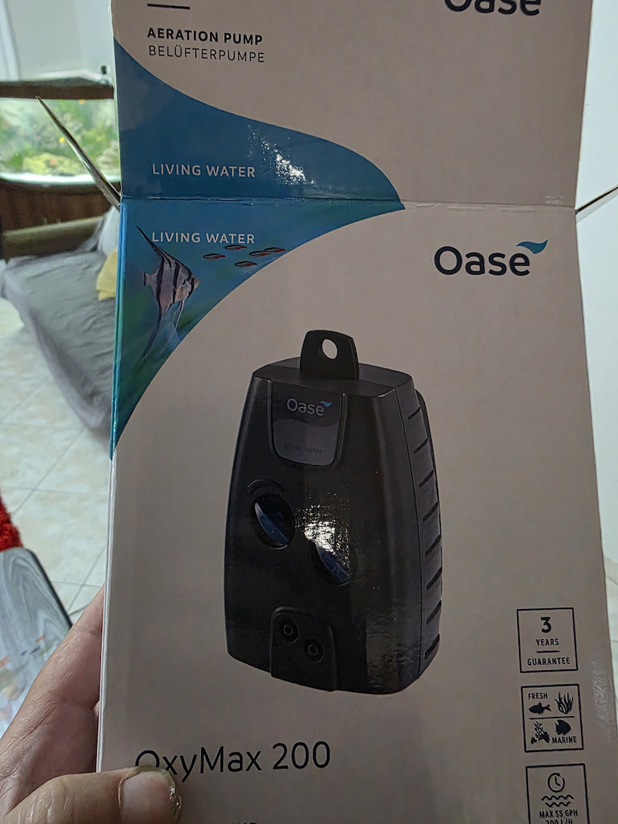 Oase OxyMax 200 Αεραντλία Ενυδρείου Διπλής Εξόδου με Μέγιστη Ρυθμιζόμενη Ταχύτητα Ροής 200lt/h