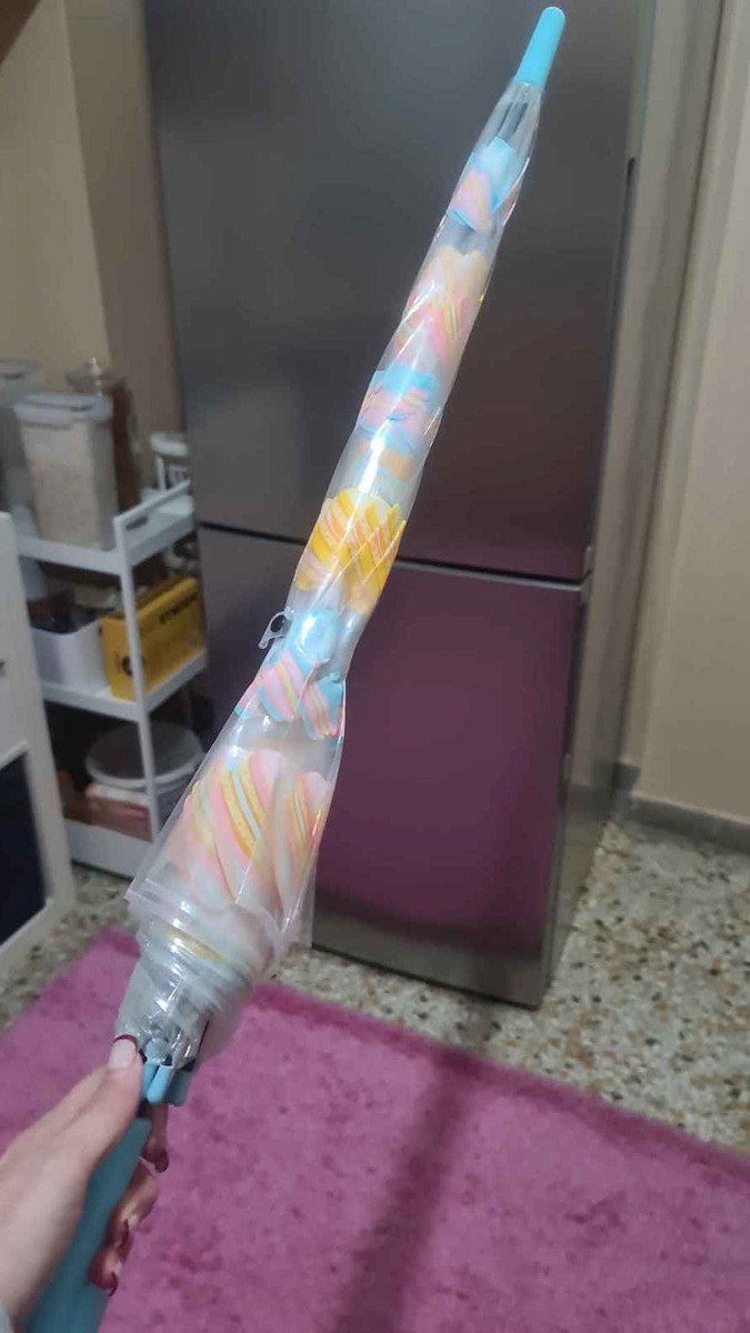 Automat Umbrelă de ploaie cu baston de mers pe jos Multicoloră