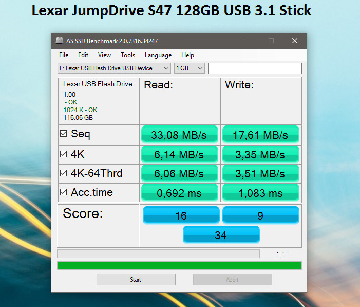 Lexar JumpDrive S47 64GB USB 3.1 Stick Μαύρο