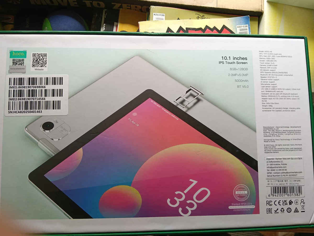 Hoco A8 4G 10.1Zoll Tablet (6GB/128GB) Silber