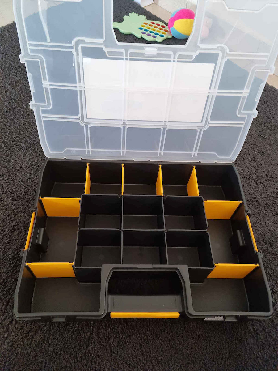 Stanley SortMaster Tool Compartment Organiser 14 Slot Adjustable Black 37.5x29x7cm