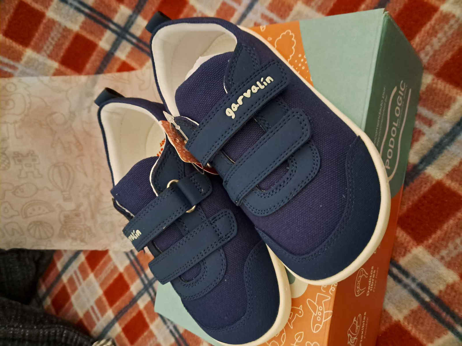 Παιδικά Sneakers Ανατομικά με Σκρατς Navy Μπλε