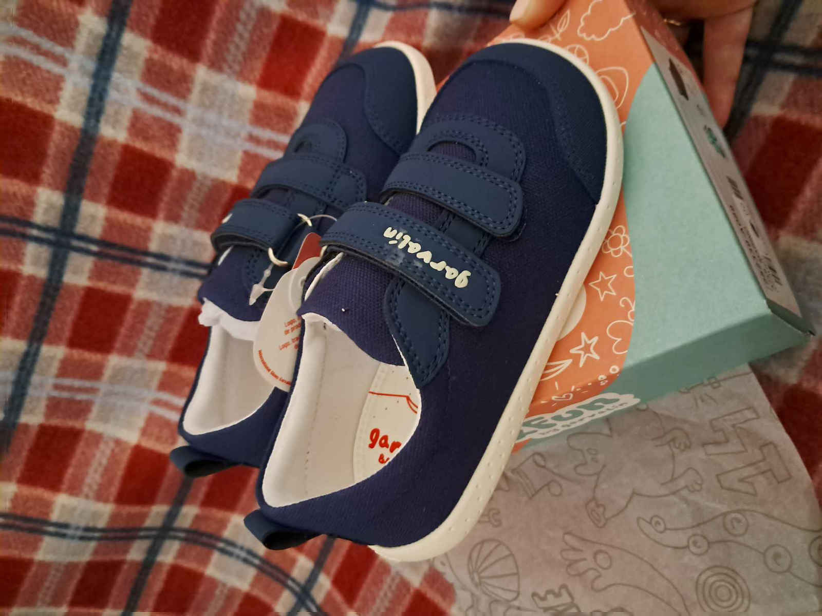 Παιδικά Sneakers Ανατομικά με Σκρατς Navy Μπλε