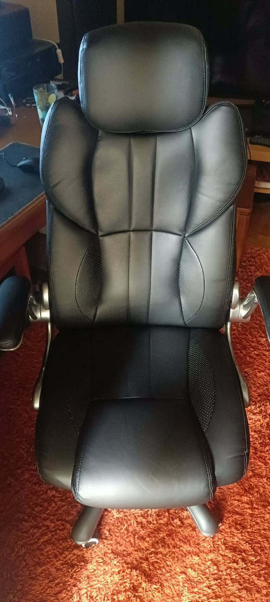 Executive Reclining Office Chair with Fixed Arms Black Songmics