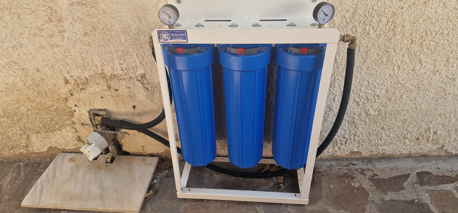 Aqua Filter Big Blue Συσκευή Φίλτρου Νερού Μονή Κεντρικής Παροχής Διατομής 1'' BBF112
