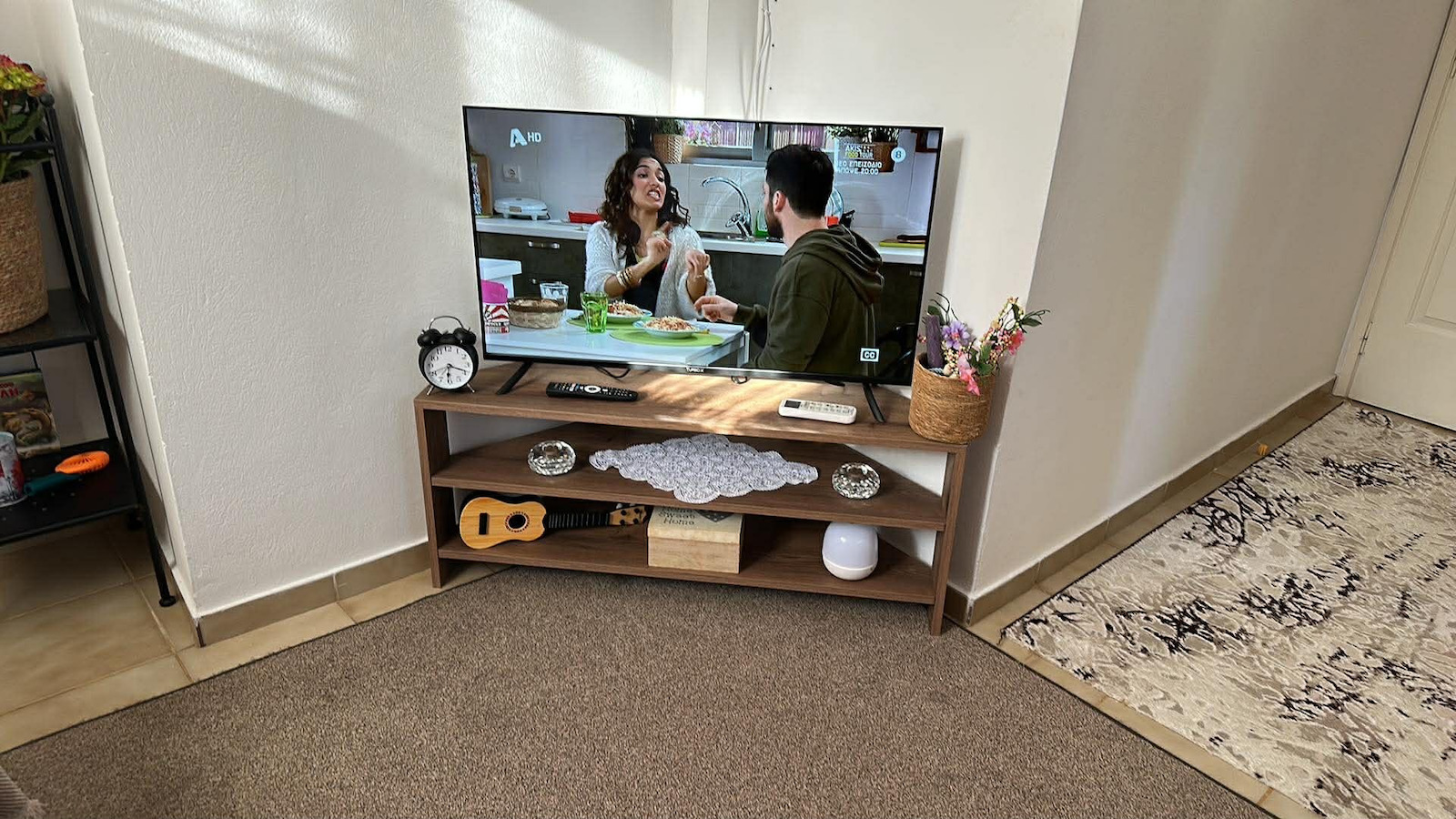 TV Stand Thales Light Walnut L110xW36xH45cm