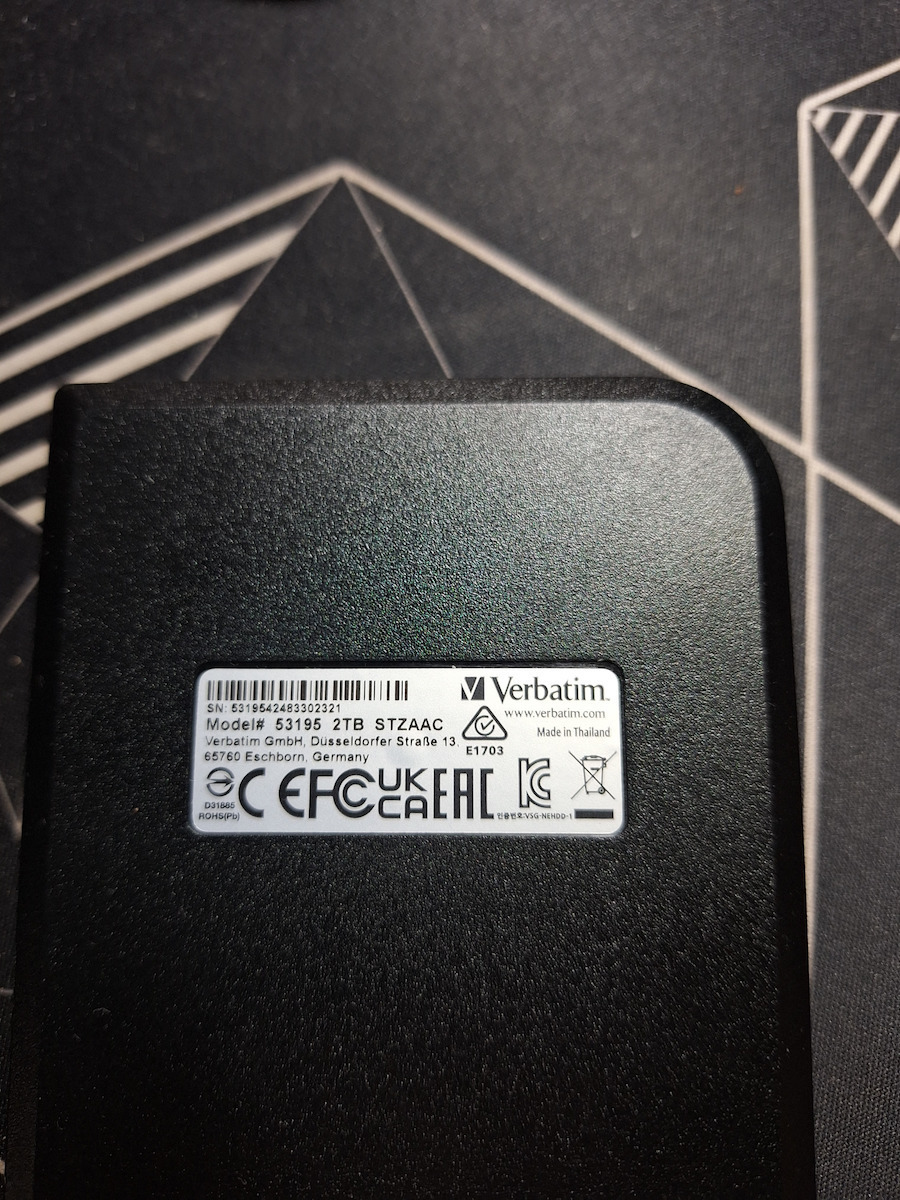 Verbatim Store 'n' Go Gen 2 USB 3.0 External 2.5" HDD 2TB Black