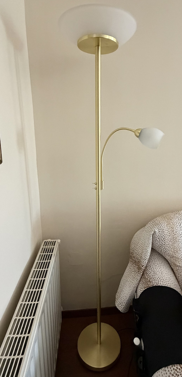 Trio Lighting Gerry Floor Lamp H180xW34cm. with Socket for Bulb E27 Silver