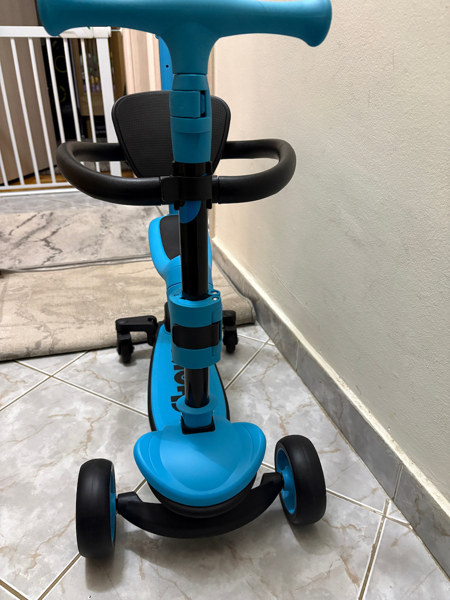 Shoko Παιδικό Πατίνι Αναδιπλούμενο Prime 4 In 1 Plus Τρίτροχο με Κάθισμα για 12 Μηνών Μπλε