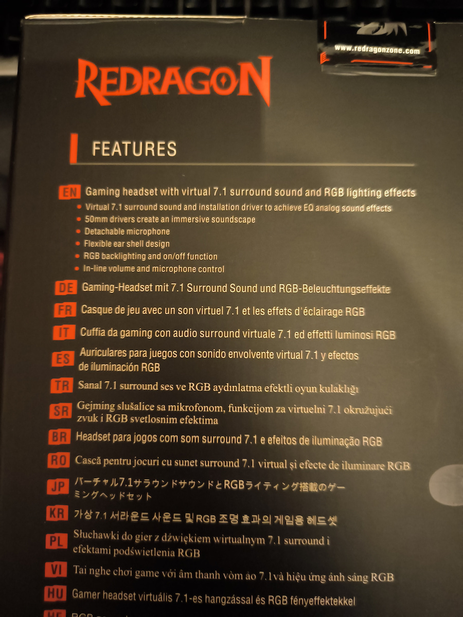 Redragon Pandora H350 RGB Over Ear Gaming Headset με σύνδεση USB