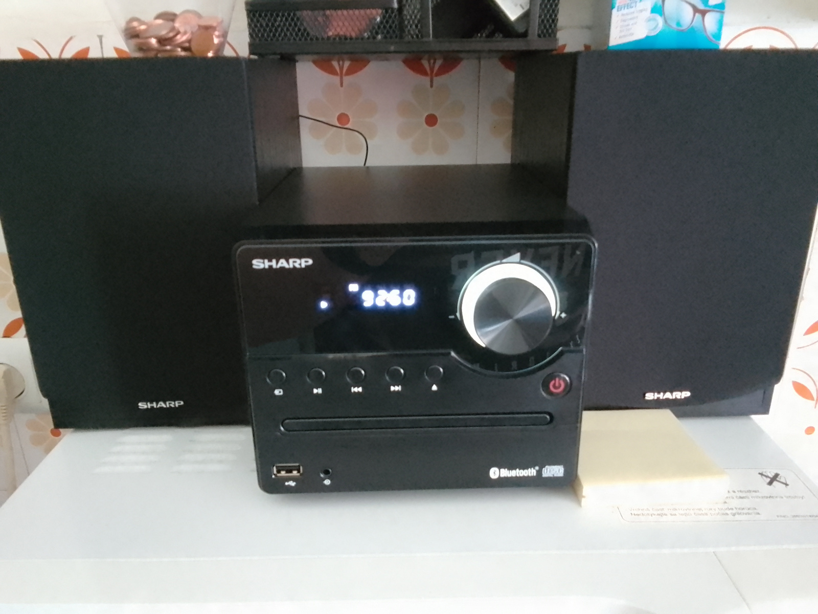 Sharp Ηχοσύστημα 2.0 XLB512 45W με CD / Digital Media Player και Bluetooth Μαύρο