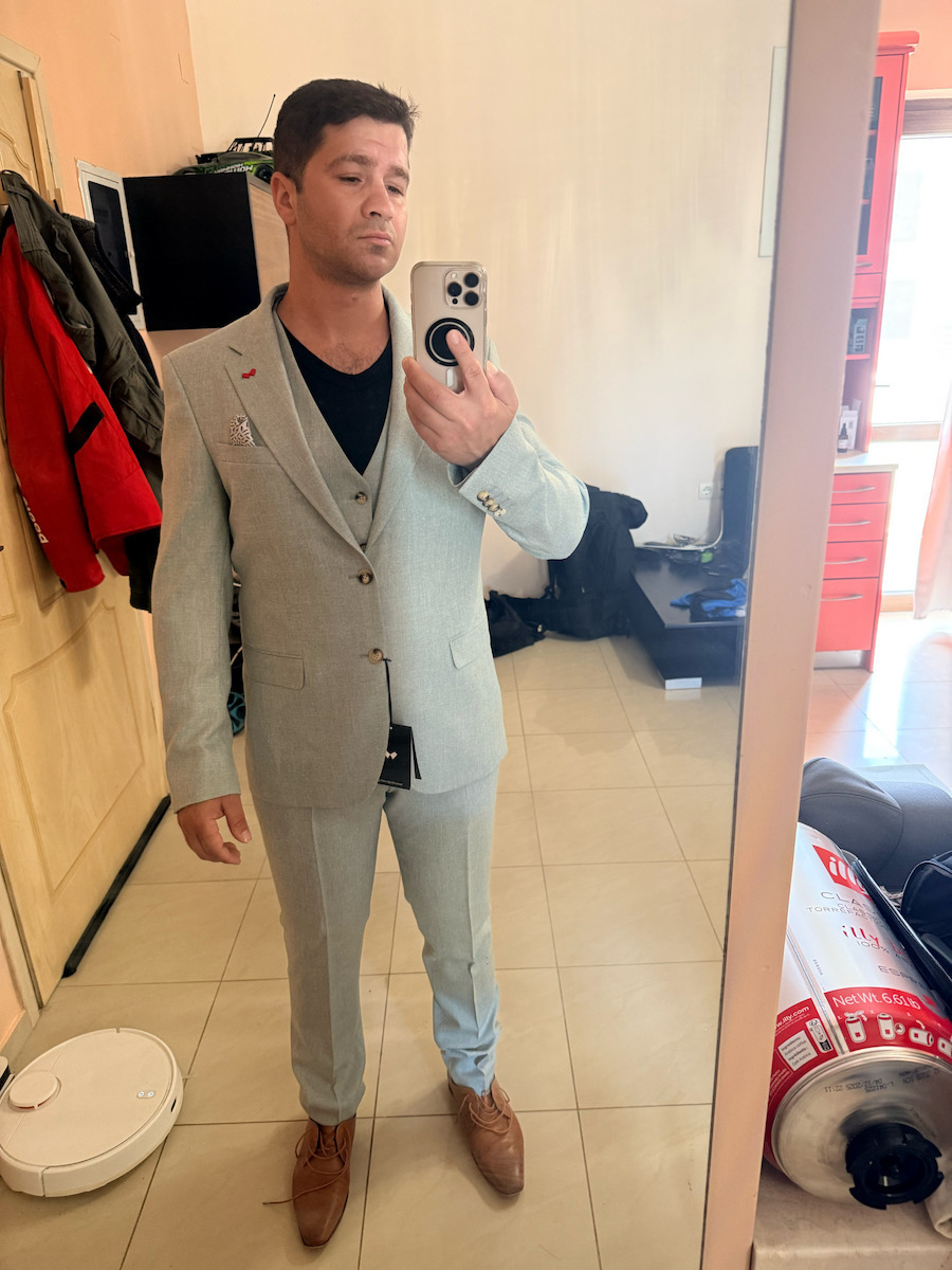 Summer Men's Suit with Slim Fit Menta