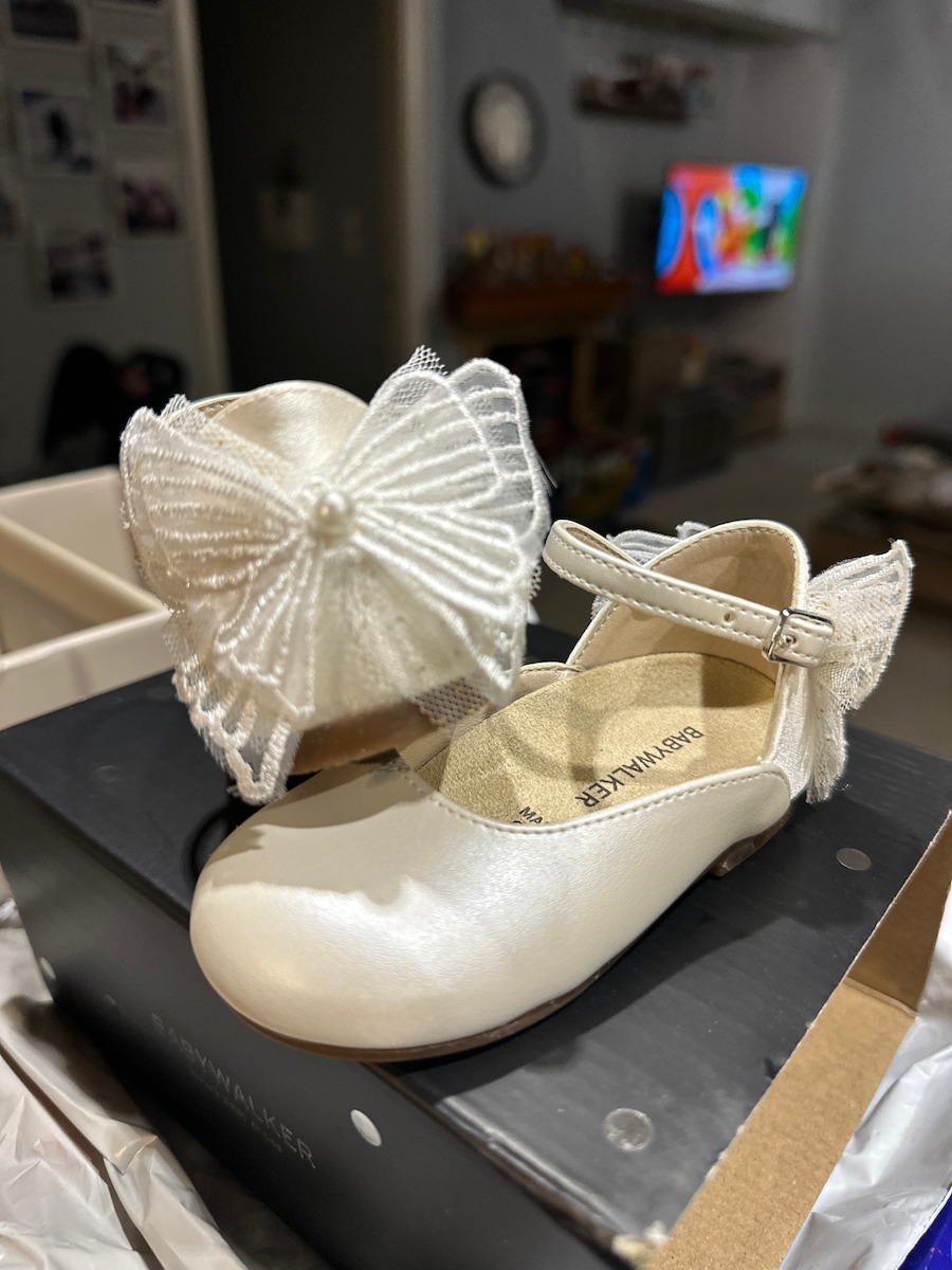 Babywalker Ecru Baptism Leather Pumps