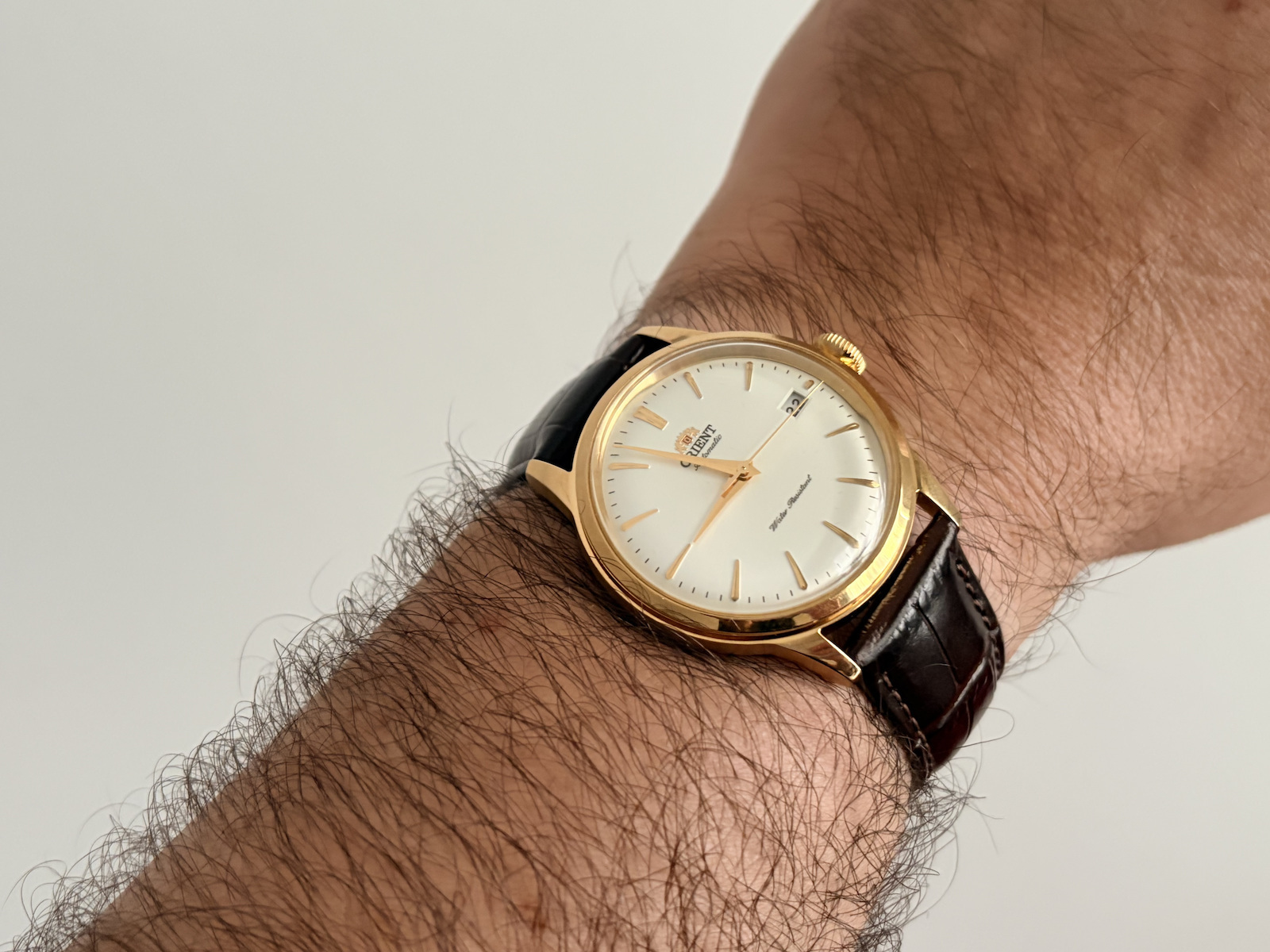 Orient Classic Ανδρικό Ρολόι 38mm Αυτόματο με Μαύρο Δερμάτινο Λουράκι