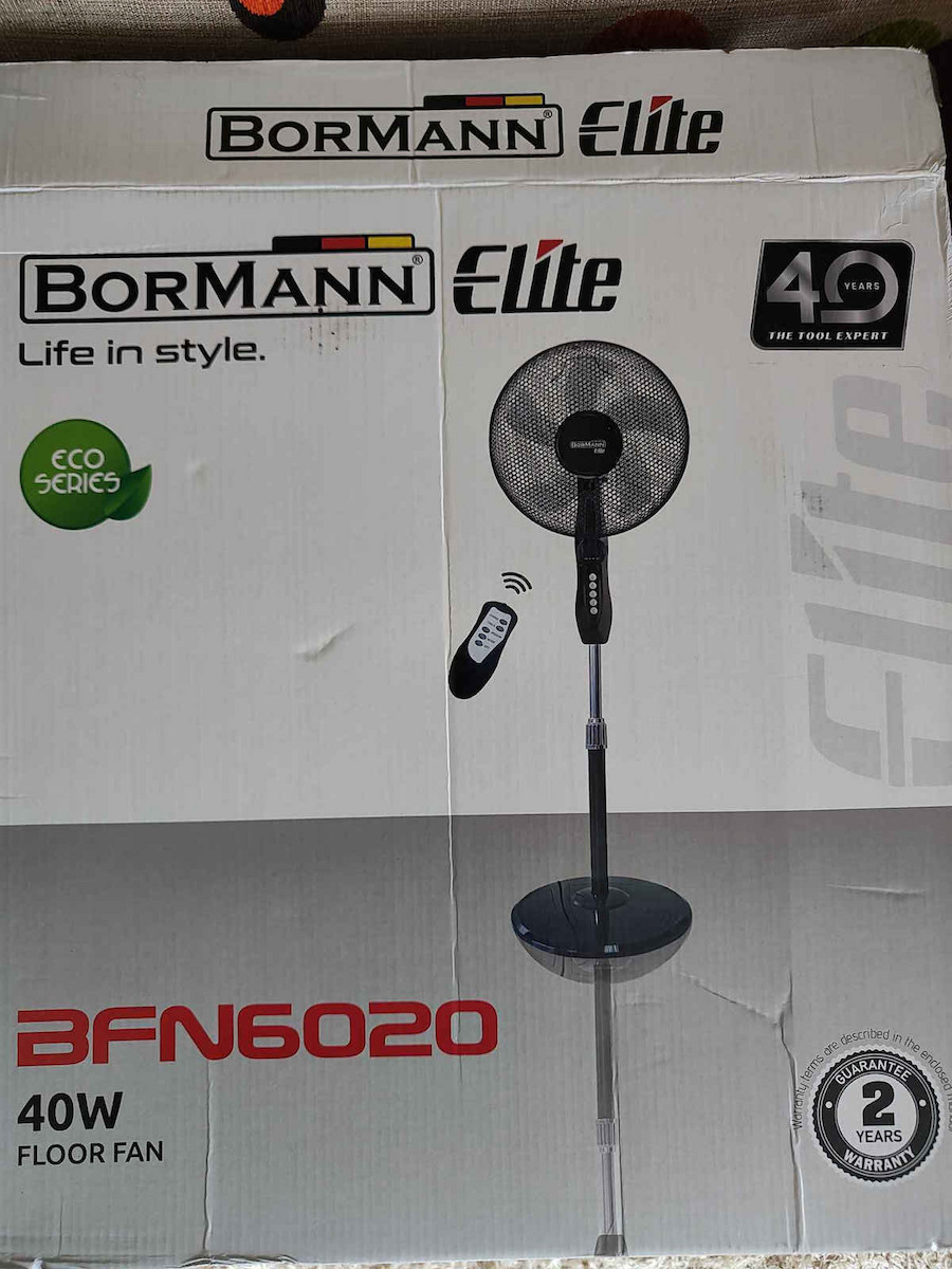 Bormann BFN6020 Ανεμιστήρας Ορθοστάτης 40W Διαμέτρου 40cm με Τηλεχειριστήριο Μαύρος