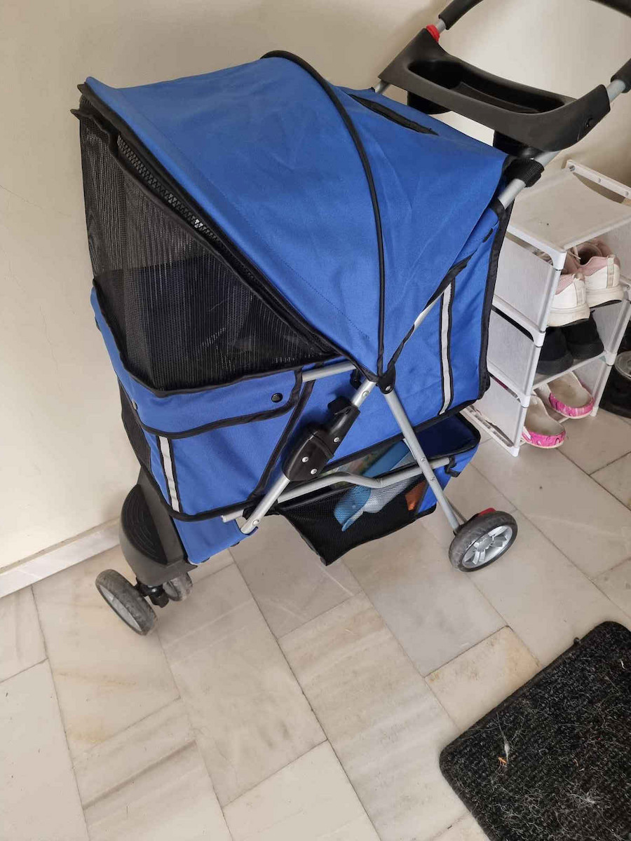 Pawhut Καρότσι Μεταφοράς Κατοικιδίου Μπλε 75x45x97cm