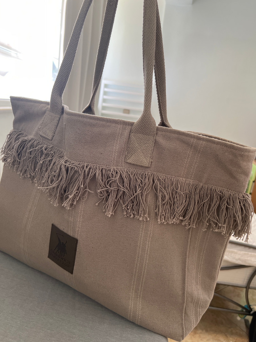 Greenwich Polo Club Fabric Beach Bag Taupe