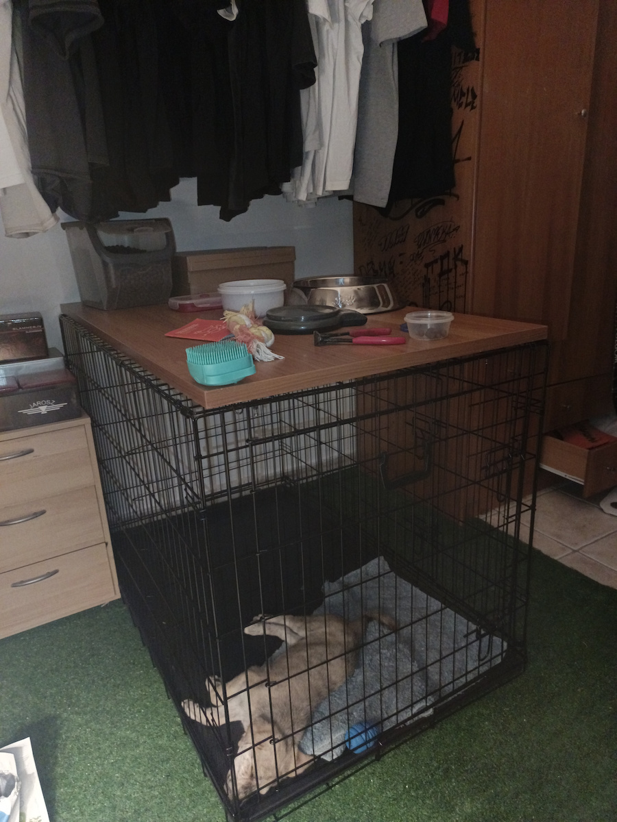 Pupcorn Dog Wire Cage XLarge with 2 Doors Black 107x69x75.5cm