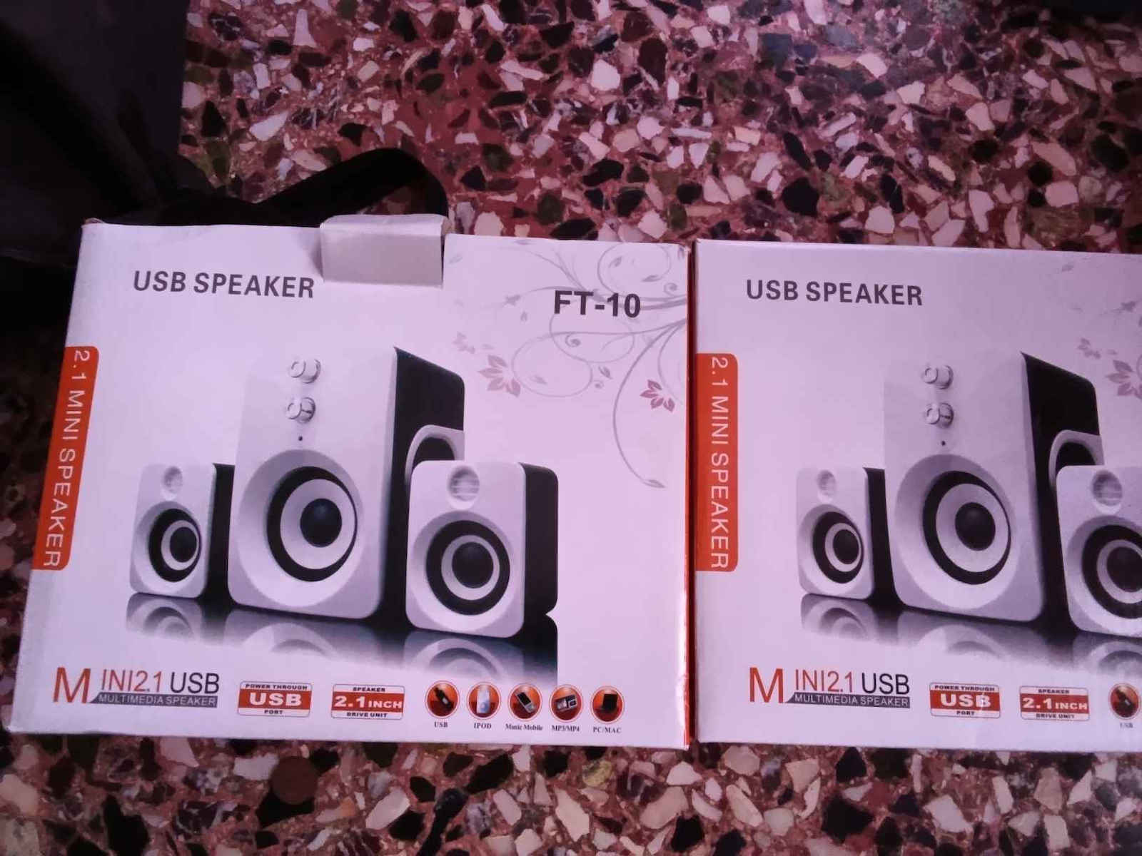 Tele FT-10W Компютърни тонколони 2.1 с мощност 7W в Бял цвят
