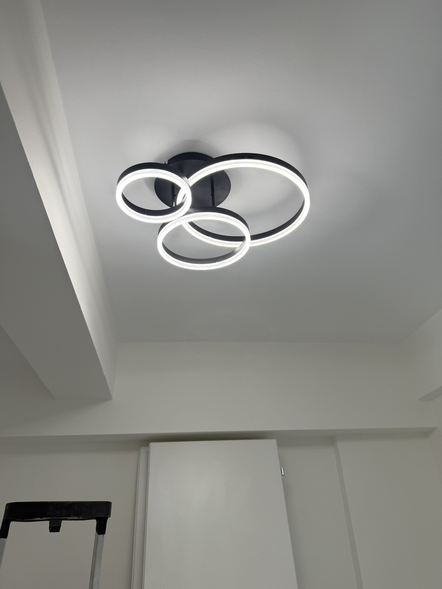 Lightex Caterina Ceiling Mount Light 40cm Black with Integrated LED and Remote Control