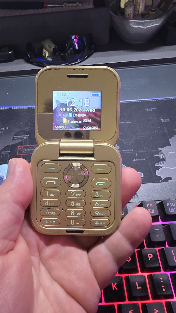 i17 Pro Dual SIM Κινητό με Κουμπιά Χρυσό