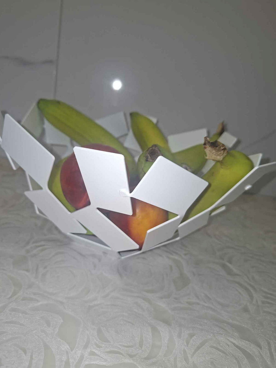 Alessi La Stanza Dello Scirocco Fruit Bowl Inox White 27.3x27.3x13cm