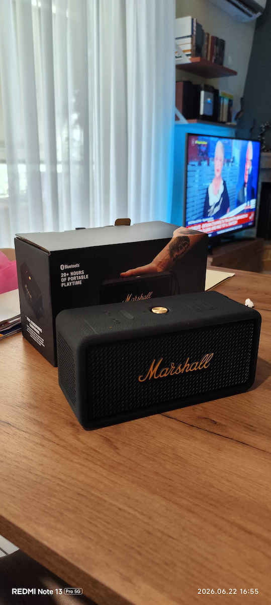 Marshall Middleton Αδιάβροχο Ηχείο Bluetooth 60W με Διάρκεια Μπαταρίας έως 20 ώρες Cream