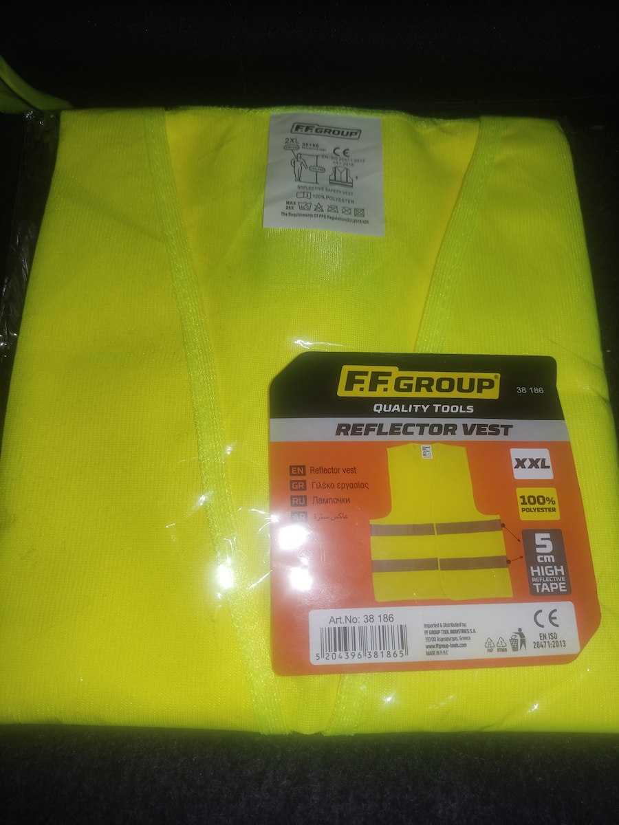 FFG Men's Safety Vest with Reflective Film Yellow Type 3M