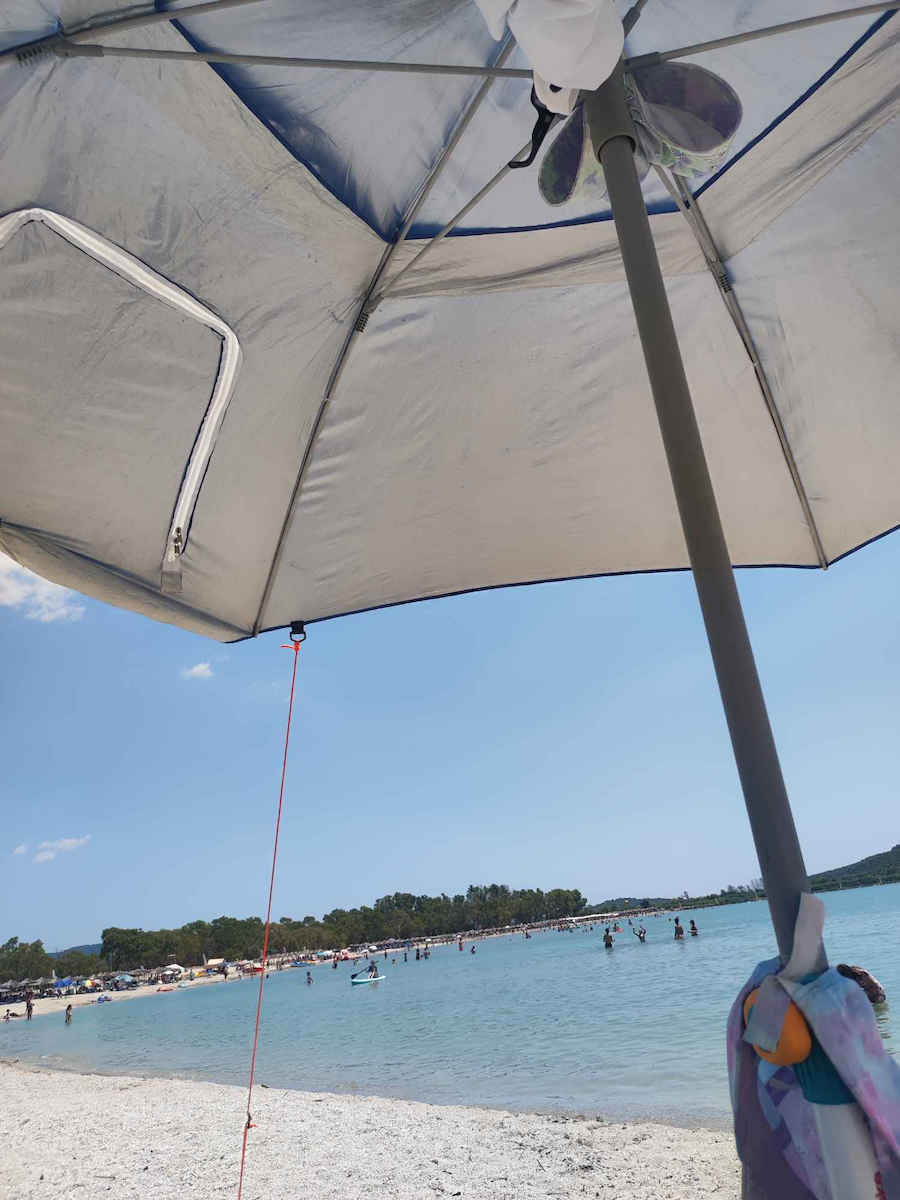 Solart Ομπρέλα Θαλάσσης Διαμέτρου 2.4m με Σκίαστρο, UV Προστασία και Αεραγωγό Blue