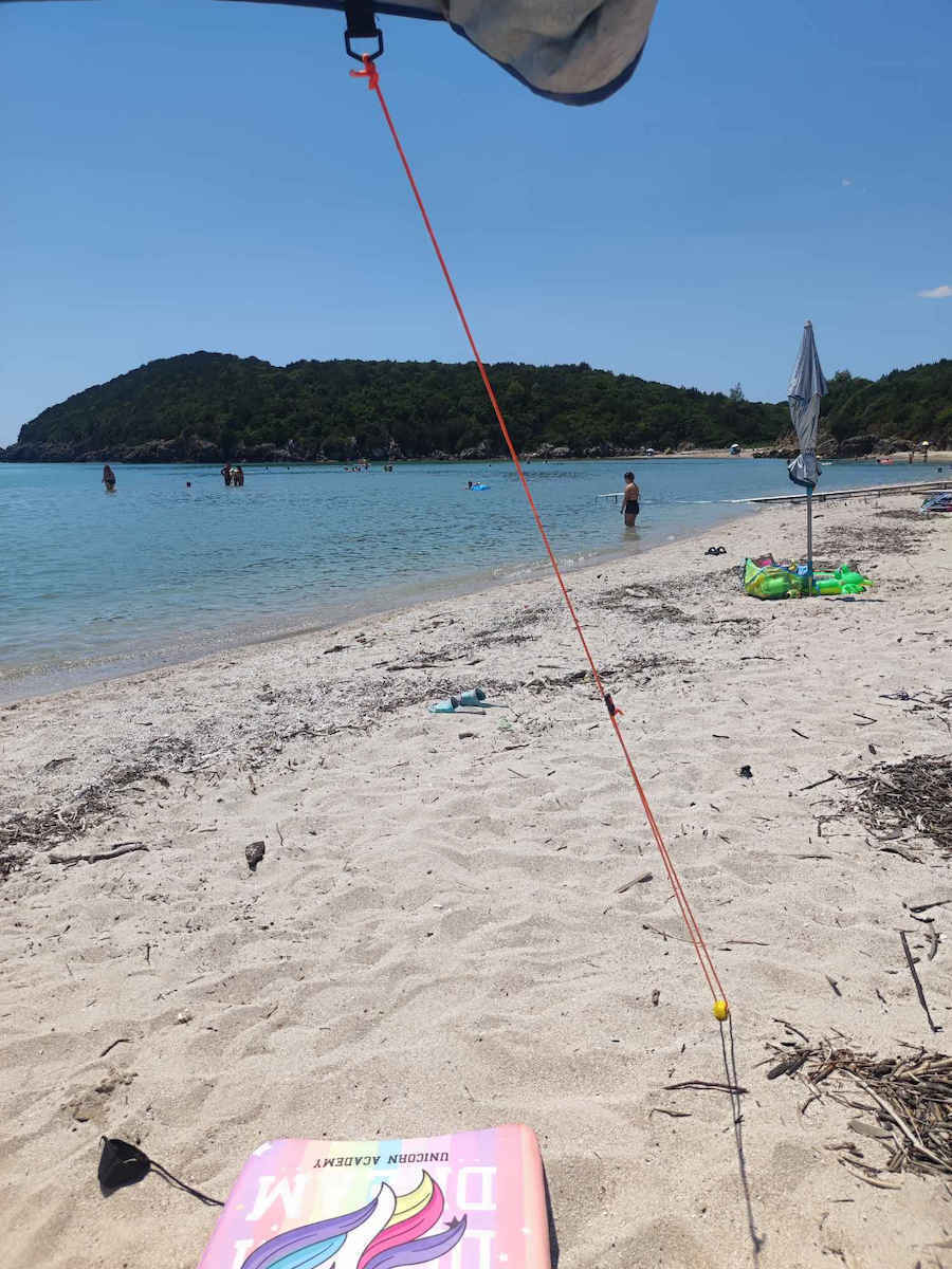 Solart Ομπρέλα Θαλάσσης Διαμέτρου 2.4m με Σκίαστρο, UV Προστασία και Αεραγωγό Blue