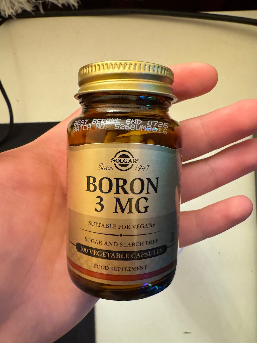 Solgar Boron 3mg Supplement for Menopause 100 Vegetable Capsules