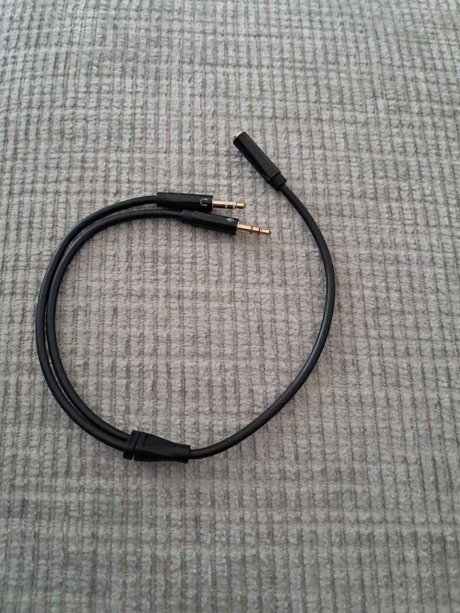 Vention 3.5mm Female to 2x 3.5mm Male Audio Cable Black 0.3m BBTBY