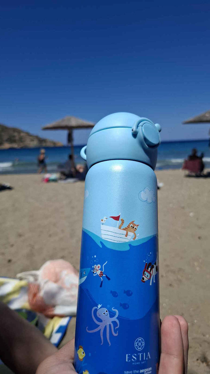 Estia Wonder Bottle Save the Aegean Παιδικό Παγούρι Θερμός Ανοξείδωτο με Καλαμάκι Non Spill Feline Foliage 350ml (Διάφορα Σχέδια/Χρώματα)