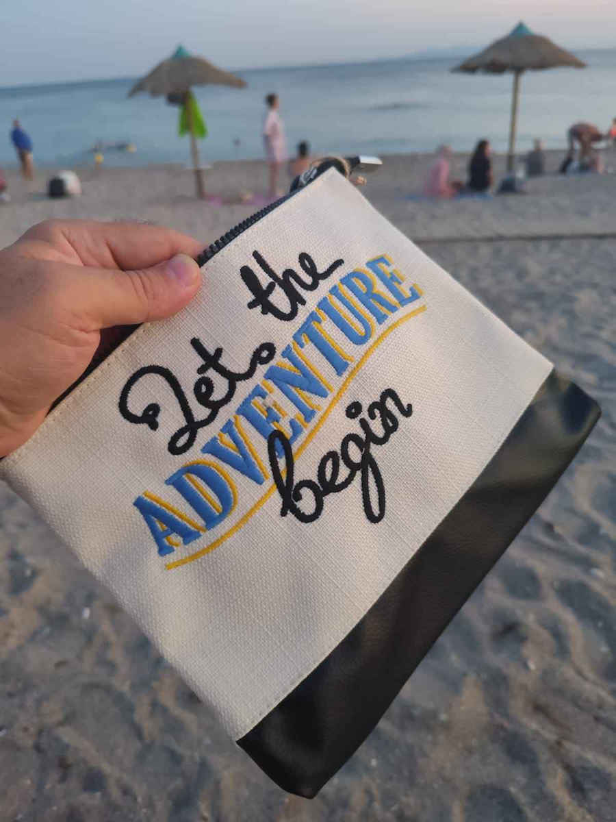 Miami Beach Toiletry Bag Embroidery “Adventure”