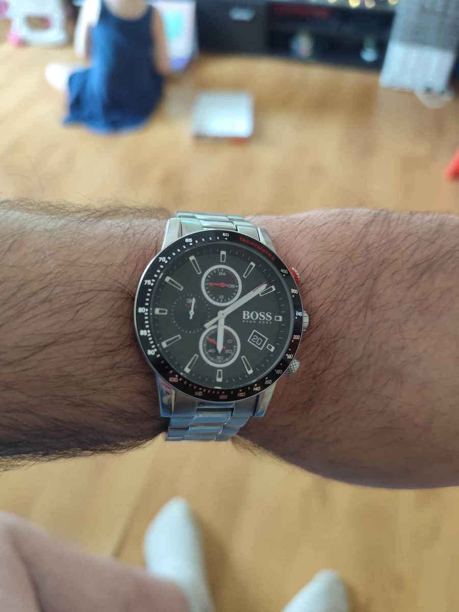 Boss Rafale Men's Watch 44mm Chronograph Battery with Silver Metal Bracelet