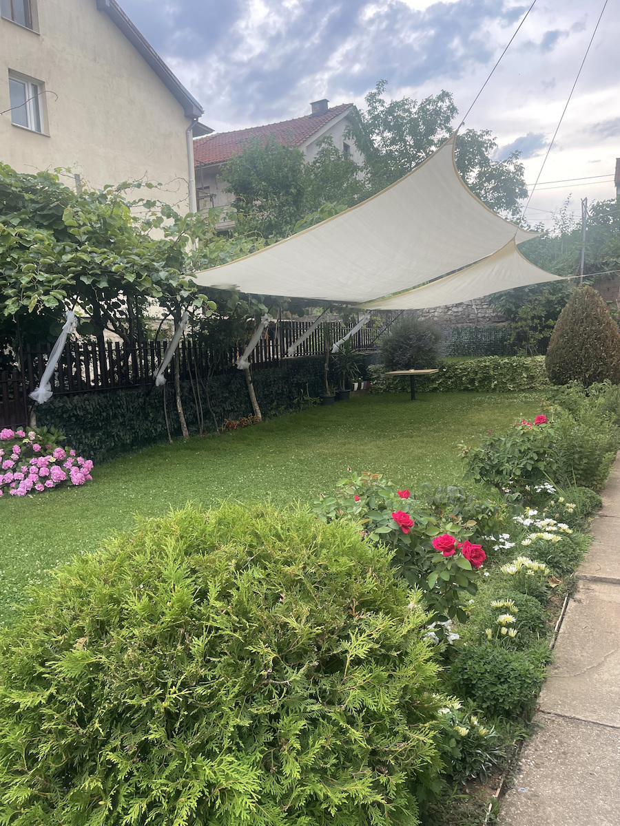Grasher Ε220 Rectangular Umbrela Sail Ecru Cu cerc 4x6m 180gr/m²