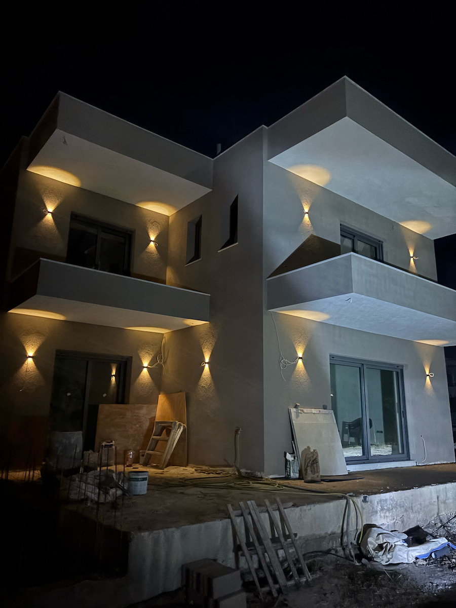 Hjj6 Set 2 Wall Mounted Solar Lights with Warm White Light IP65