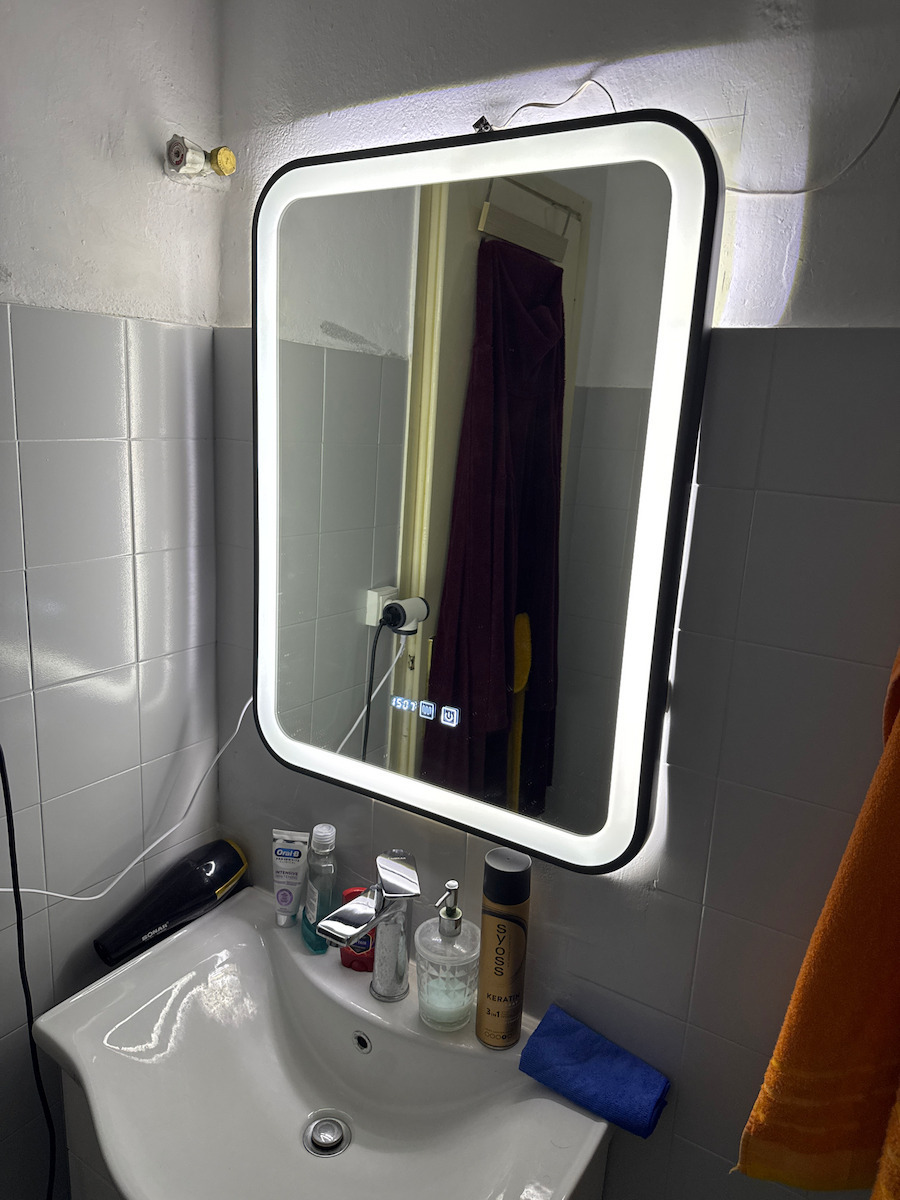 Καθρεφτης Μπανιου Led Αφης Mirrorlux Elora S-4657b Ορθογωνιος 800χ600mm Μαυρος